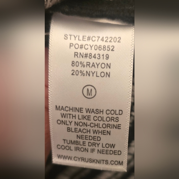 Cyrus Black and Cream Men's Crewneck Sweater - Picture 5 of 6